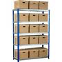 Ecorax Topbox shelving unit 5 shelves & 15 archive boxes