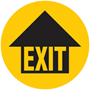 Exit with Arrow Graphic Floor Marker - 430mm diameter