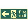 Fire Exit Arrow Left Photoluminescent Sign