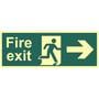 Fire Exit Arrow Right Photoluminescent Sign