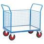 Galvanised Base Platform Trolley with 3 Mesh Sides