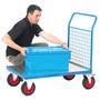 Galvanised Base Platform Trolley with Single Mesh End