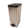 Recycled plastic slimline pedal bin with stylish metallic finish