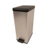 Recycled plastic slimline pedal bin with stylish metallic finish