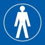 Gentlemans Toilet Blue Braille Sign