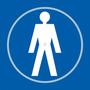 Gentlemans Toilet Blue Braille Sign with FAST UK Delivery