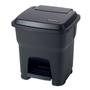 Black 35L hands-free plastic pedal bin