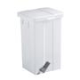 White plastic pedal bin