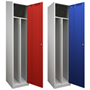 2 compartment metal lockers with a choice of flat or sloping top