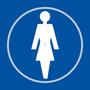 Ladies Toilet Blue Braille Sign with FAST UK Delivery