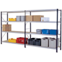 longspan shelving starter bay plus extension bay with 3 chipboard shelves