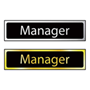 Manager Mini Door Signs in Polished Chrome and Polished Gold Effect Laminate - 50 x 200mm