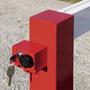 Cylinder lock on manually operated swing barrier