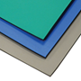 Nitrile rubber ESD worktop matting in green, blue and grey