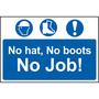 No Hat, No Boots, No Job Sign