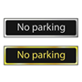 No Parking Mini Sign in Gold & Chrome with FAST Delivery