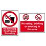 No Smoking - No Drinking - No Eating Sign
