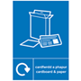 Cardboard & Paper Recycling Sign in English & Welsh language