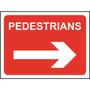 Pedestrians road sign with arrow pointing right