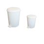 White plastic pedal bins