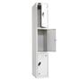 Probe locker three door in white