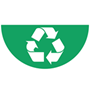 Green Recycling Symbol Half-Circle Graphic Floor Marker