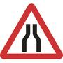 Road narrows both lanes triangular road traffic sign