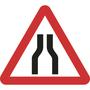 Road narrows both lanes triangular road traffic sign