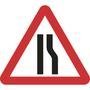 Road narrows right road sign