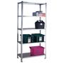 Galvanised shelving with 5 galvanised steel shelves