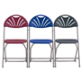Series 2000 folding chairs in burgundy, blue & charcoal