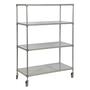 Solid Polymer Shelving system with 4 shelves