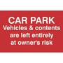 User Of This Car Park Do So At Their Own Risk Sign