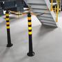 Yellow & black flexible delineator posts and chain