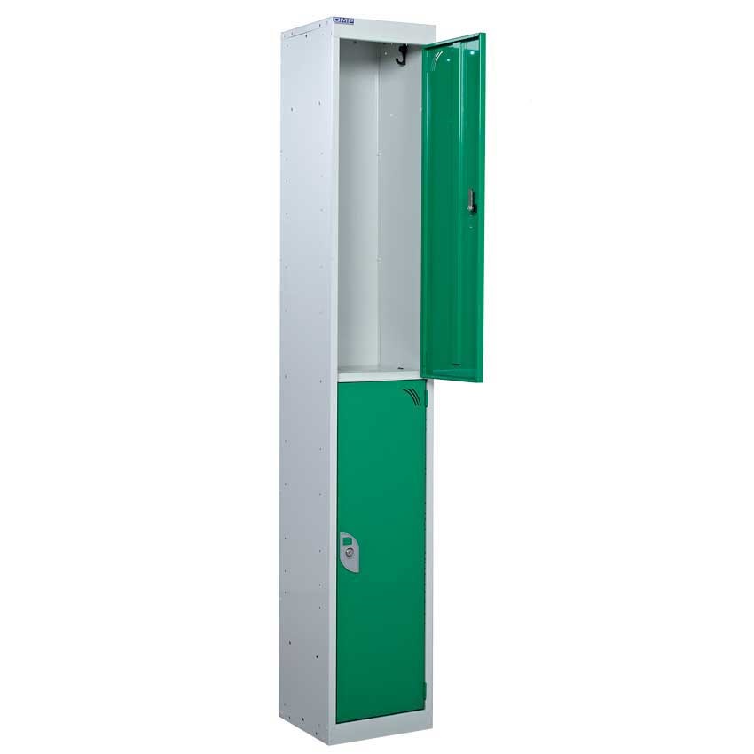 2 Compartment Steel Locker Open