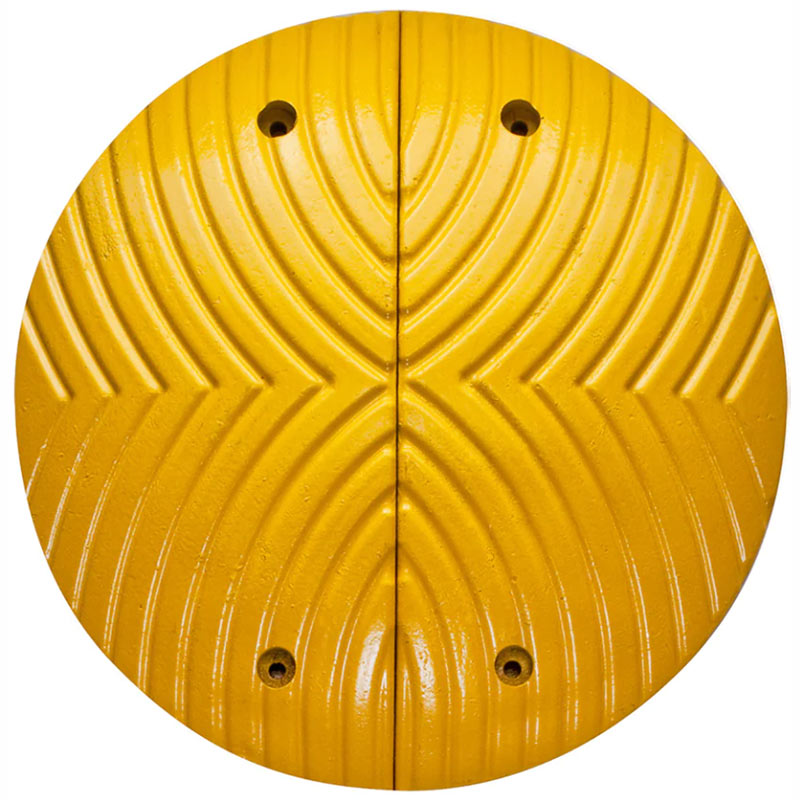 Yellow recycled plastic 5mph round speed bump