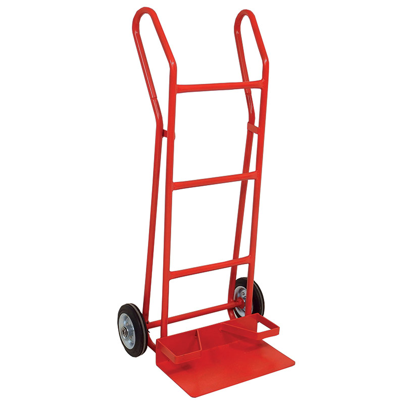 Red 200kg sack truck for moving traffic cones