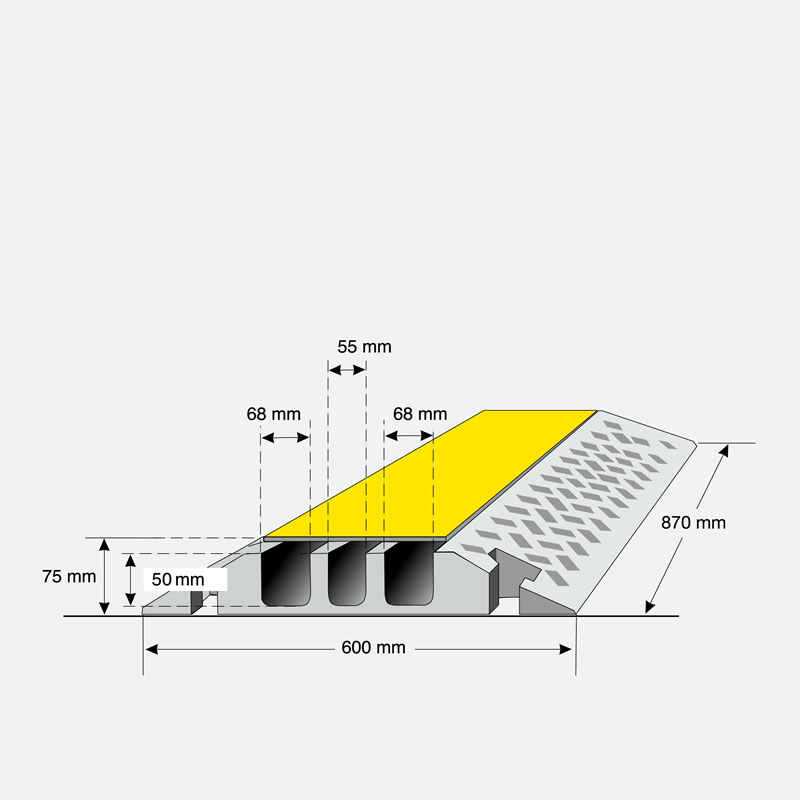 Dimensions of Hinged Lid Cable Protector