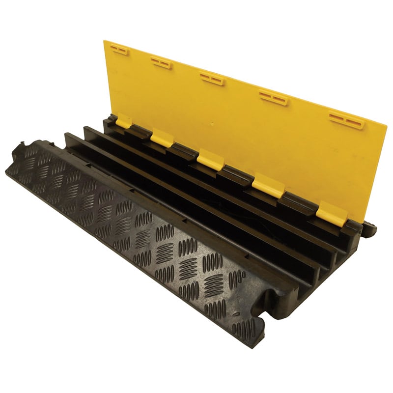 3 channel cable ramp with hinged lid