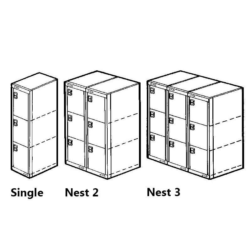 3 Door Metal Locker Nests