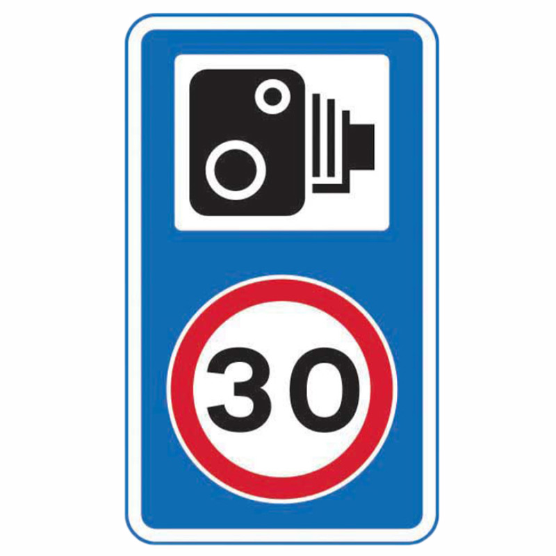 30mph traffic sign with speed camera symbol
