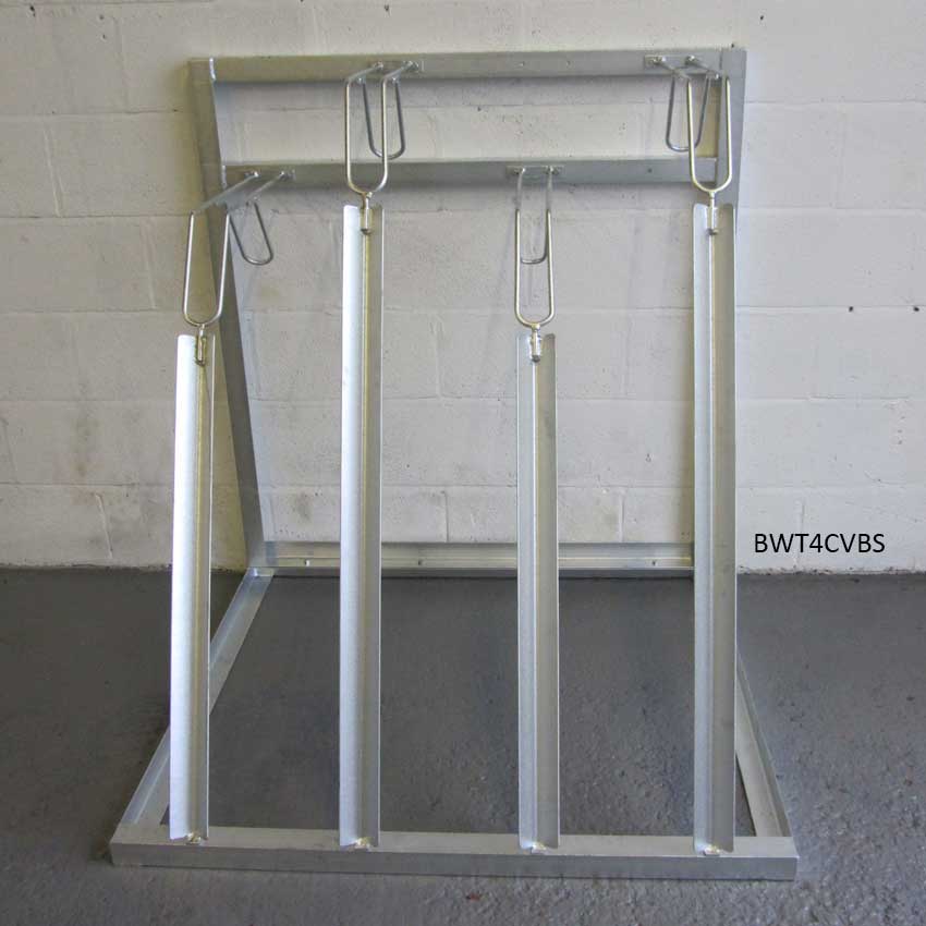 Vertical Storage Rack - Front View For 4 Bikes