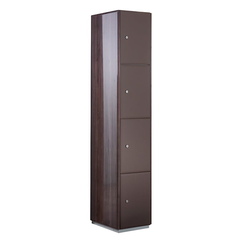 4 door executive locker - Winchester Oak sides, grey brown doors