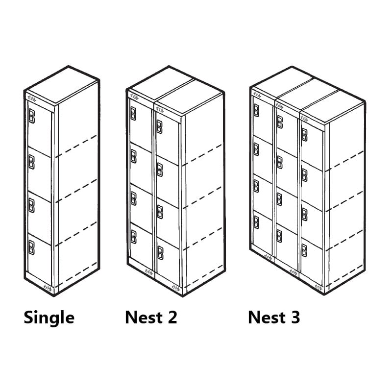 4 Door Metal Locker Nests