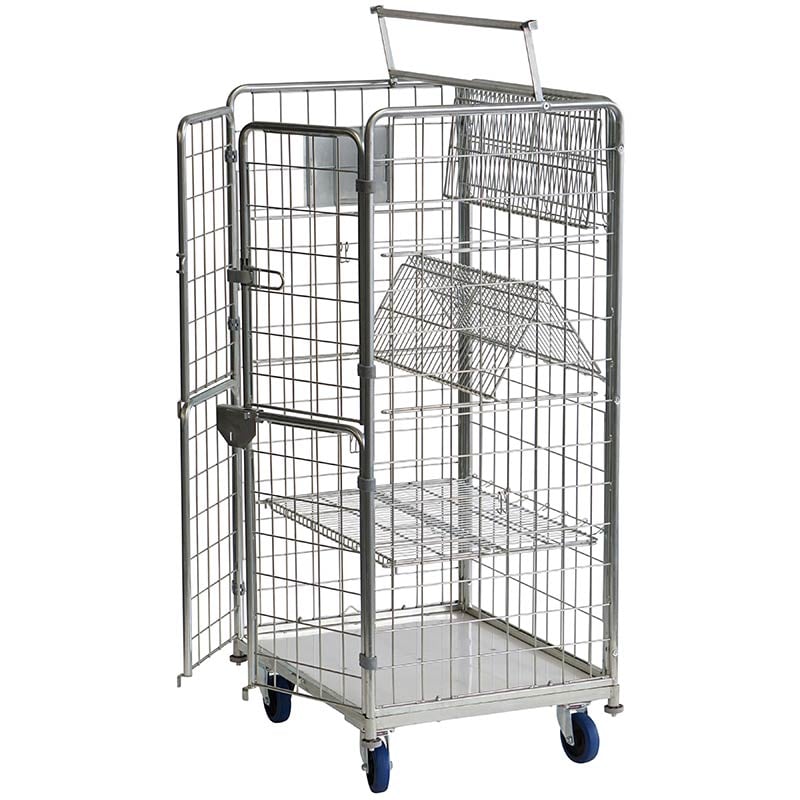 500kg laundry roll cage with folding shelves