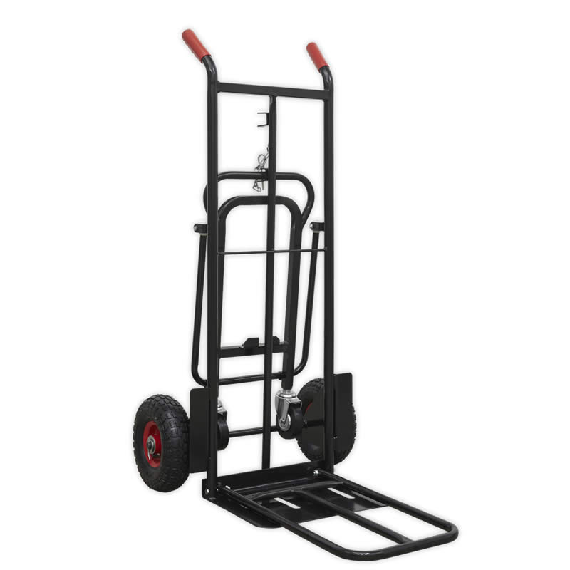 Heavy duty 3 in 1 sack truck, toe plate down