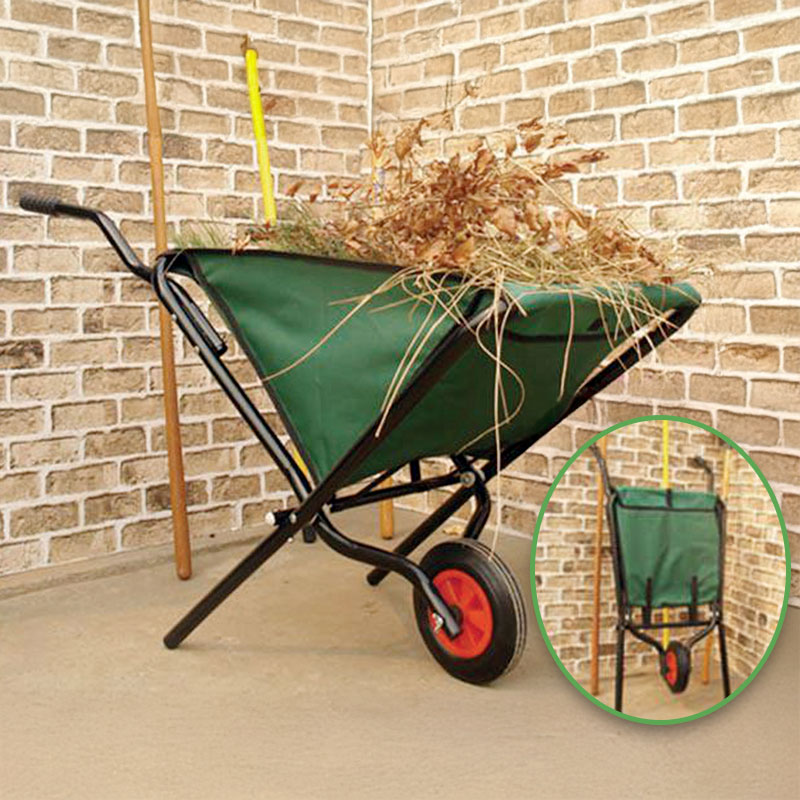 Folding wheelbarrow