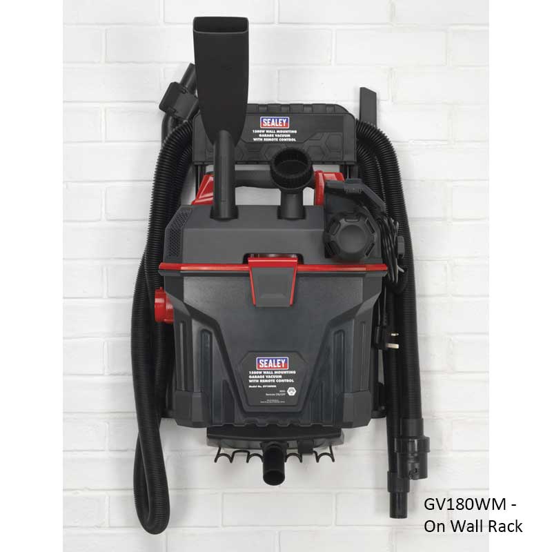 Sealey Garage Vacuum Complete On Wall Rack