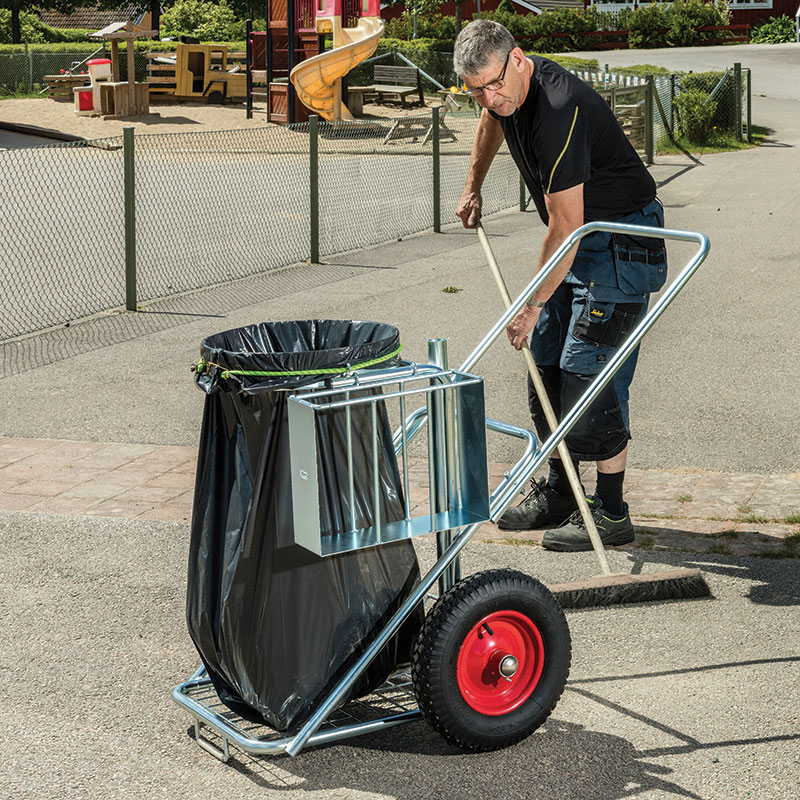 Janitorial Cleaner Troller In Use