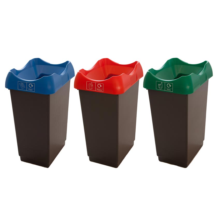 Recycling Bins With Coloured Lids